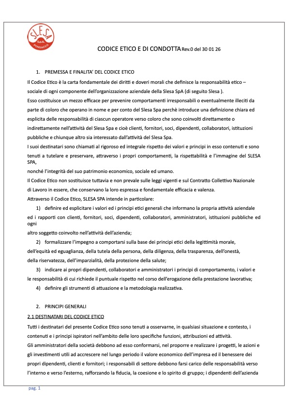 Iso 37001 codice etico e di condotta